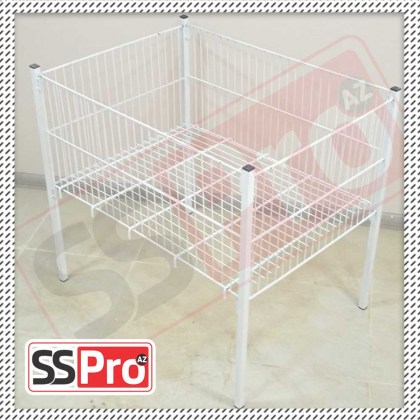 Ayaqlı orta metal səbət (teşir) 800x600x800 mm MS8060 magaza sebetleri onlayn sifarish ver istehsal zakazat onlayn korzinu dlya magazinov