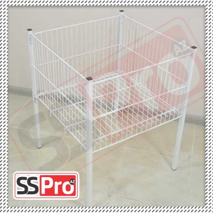 Ayaqlı orta səbət (teşir) 600x600x800 mm ms6060 supermarketler uchun metal teshirler sebetleri onlayn sifarish verin zakazat torgoviye